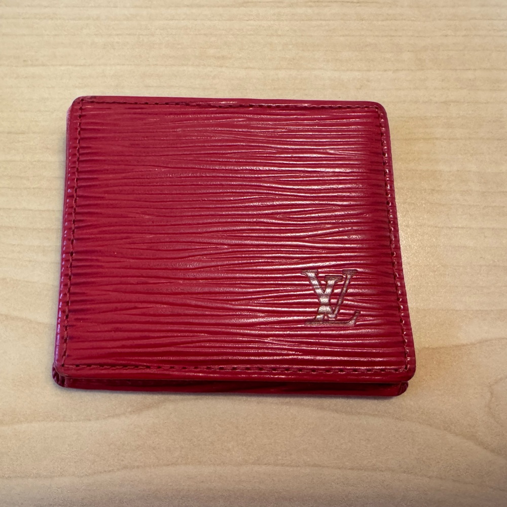 Louis Vuitton LV Red Epi Porte-Monnaie Boite Accordion Coin Box Vintage Luxury - Picture 1 of 10